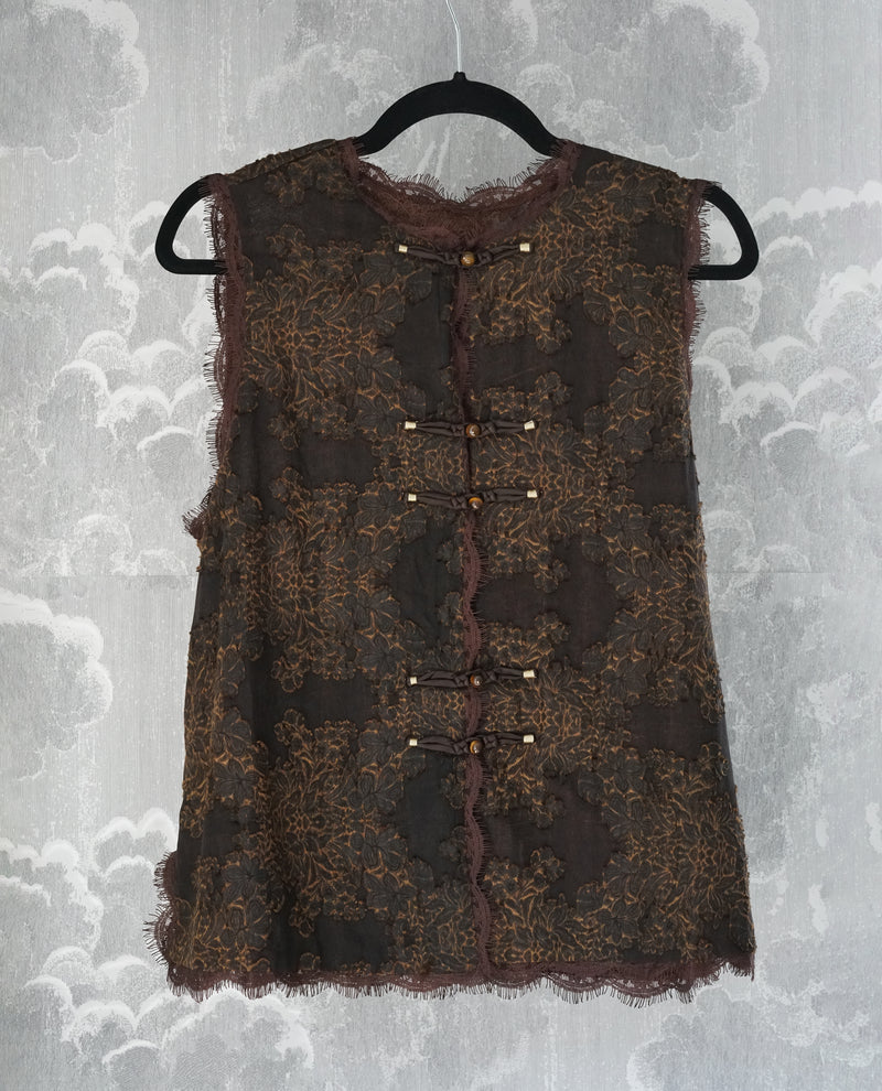 MU DAN WEN LACE VEST