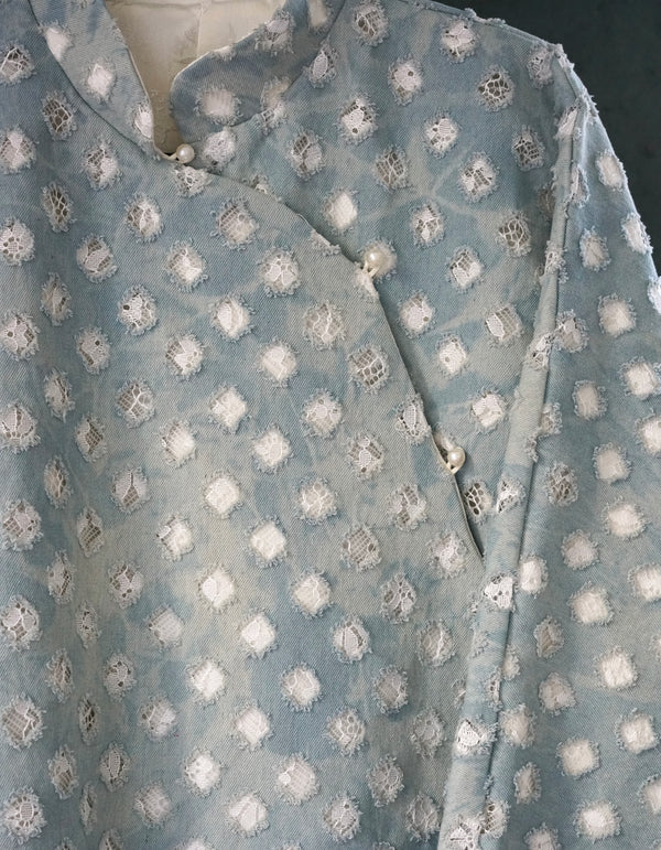 REVERSIBLE DENIM TUNIC WITH CUT-OUT DETAILS