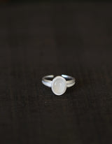 DOUBLE STRAPS WHITE AGATE RING