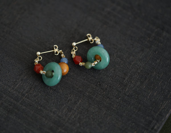 HANDMADE JADE HOOPS