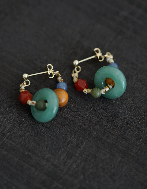 HANDMADE JADE HOOPS